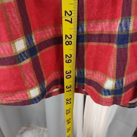 Saugatuck Mens 100% Cotton Red Long Sleeve Plaid Flannel Button Up Shirt Size XL - Picture 6 of 11